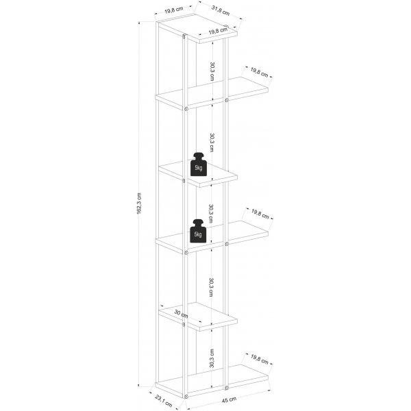Feza bokhylle - Hvit Feza bokhylle - Hvit