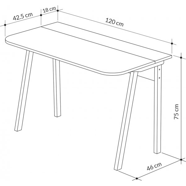 Luton skrivebord - Hvit/grå Luton skrivebord - Hvit/grå