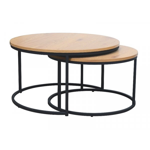 Settbord 80/60 cm - Eik/svart