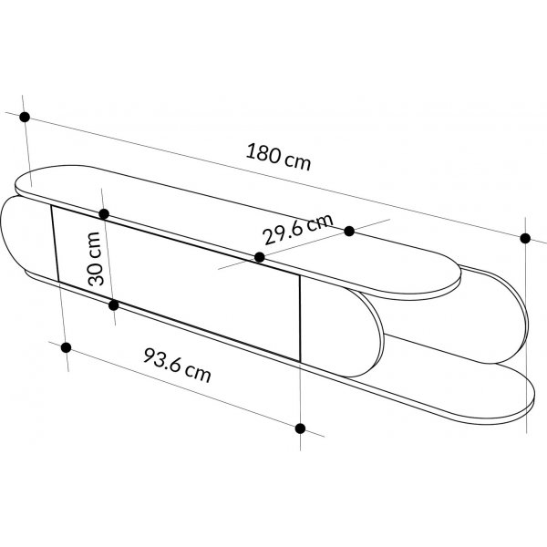 Norum mediabenk - Eik/hvit