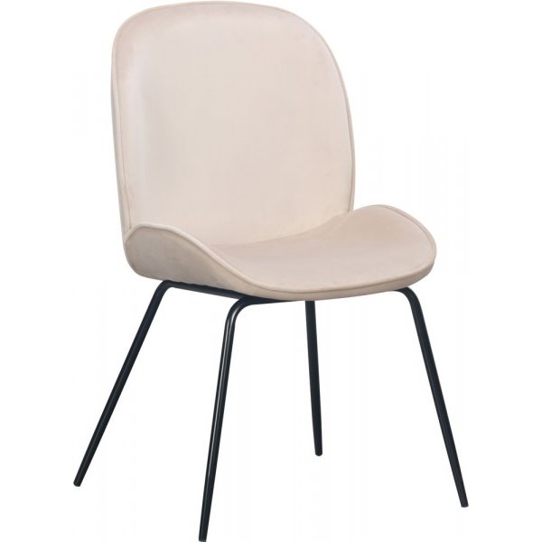 Leo stol - Lysebeige flyel/svart