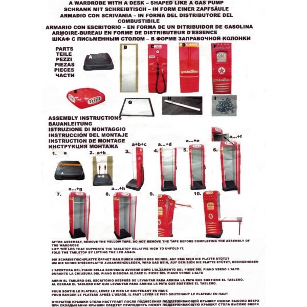 Skrivebord med garderobe innbygd bensinstasjon - Valgfri farge!