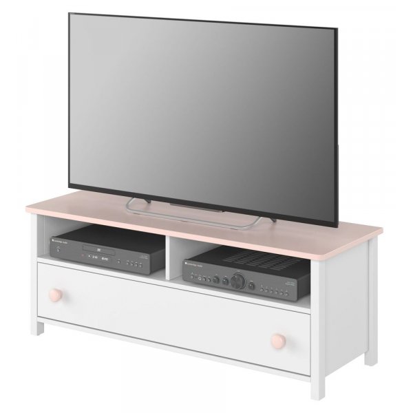 Stephany TV-benk - Hvit/rosa