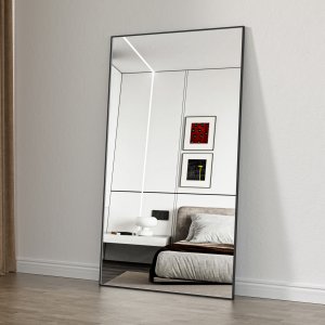 Helfigursspeil 100 � 170 cm - Svart aluminiumsramme - Blanche