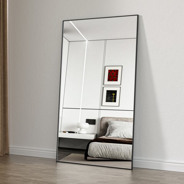 Helfigursspeil 100 × 170 cm - Svart aluminiumsramme - Blanche Helfigursspeil 100 × 170 cm - Svart aluminiumsramme - Blanche