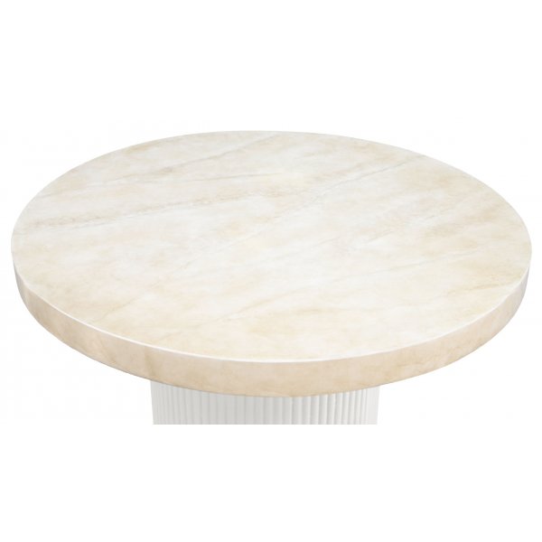 Spisegruppe med 4 stoler og spisebord Ø122 cm beige/svart - Merca/Pino Spisegruppe med 4 stoler og spisebord Ø122 cm beige/svart - Merca/Pino