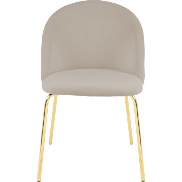 Giovani velvet stol - Grbeige/Messing + Tekstilrens for mbler