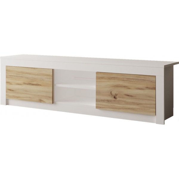 Luvio mediebenk 12 - Eik/hvit Luvio mediebenk 12 - Eik/hvit