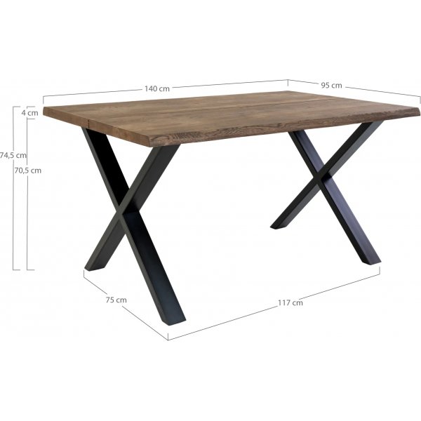 Toulon spisegruppe med 4 Stockholm spisestoler i lysebrunt kunstskinn Toulon spisegruppe med 4 Stockholm spisestoler i lysebrunt kunstskinn