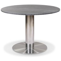 Next 105 rundt spisebord - Børstet stål / Marmor (Grå)