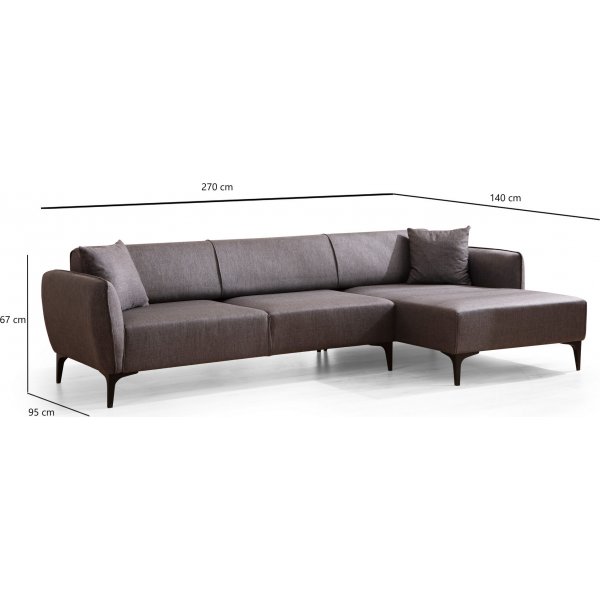 Belissimo divansofa - Mørk grå Belissimo divansofa - Mørk grå