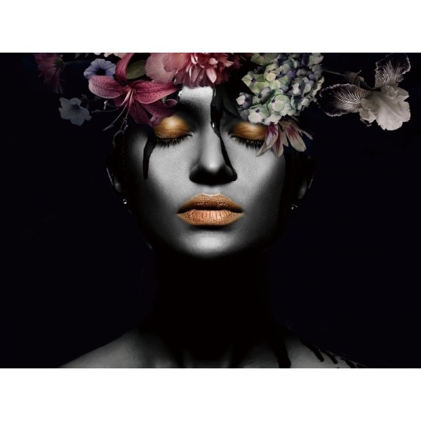 Glassplate Flower Woman 3 120x80 cm