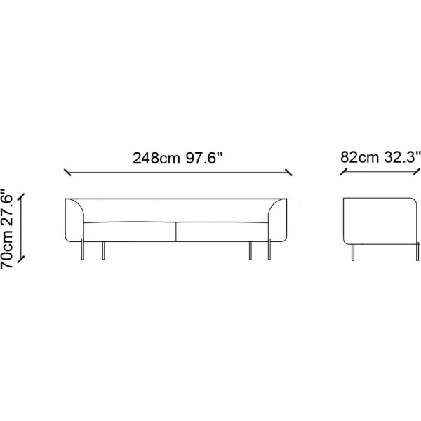 Macaroon 4-seters sofa - Krem Macaroon 4-seters sofa - Krem