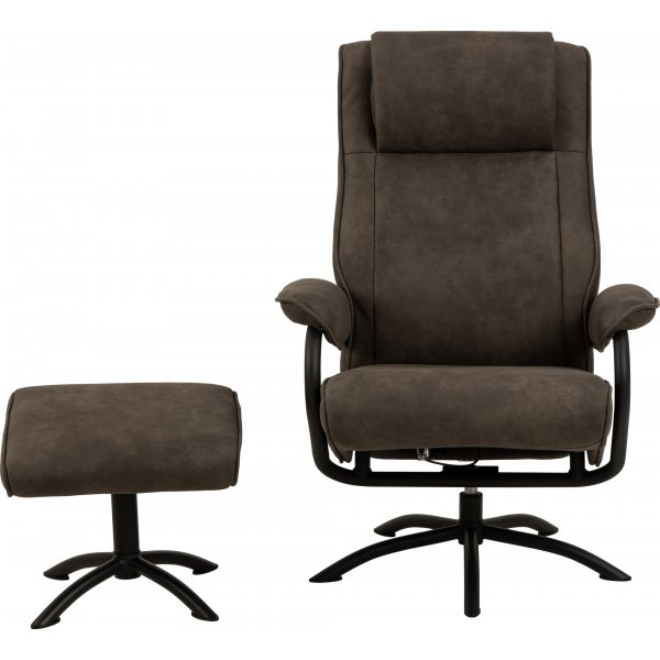 Hayes hvilestol med fotskammel - grå Hayes hvilestol med fotskammel - grå