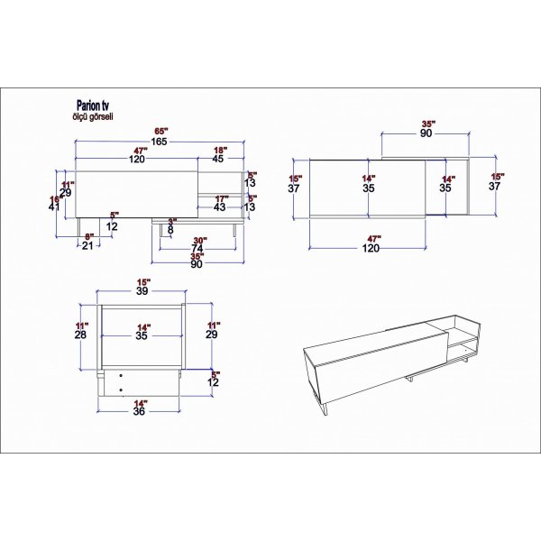 Parion TV-stativ - Hvit marmor Parion TV-stativ - Hvit marmor
