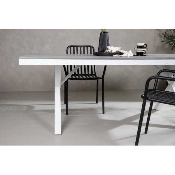 Garcia spisebord 200 x 100 cm - Lys gr/hvit