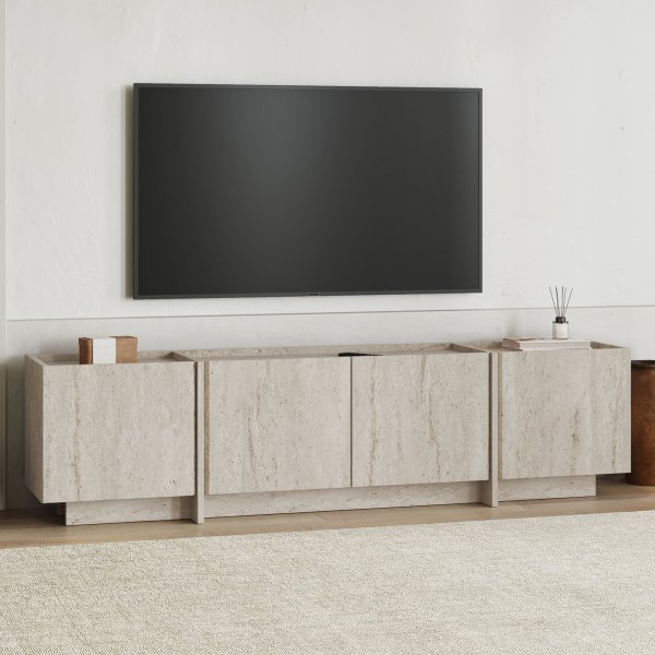 TV-stativ Lorensa 180 cm - Travertin