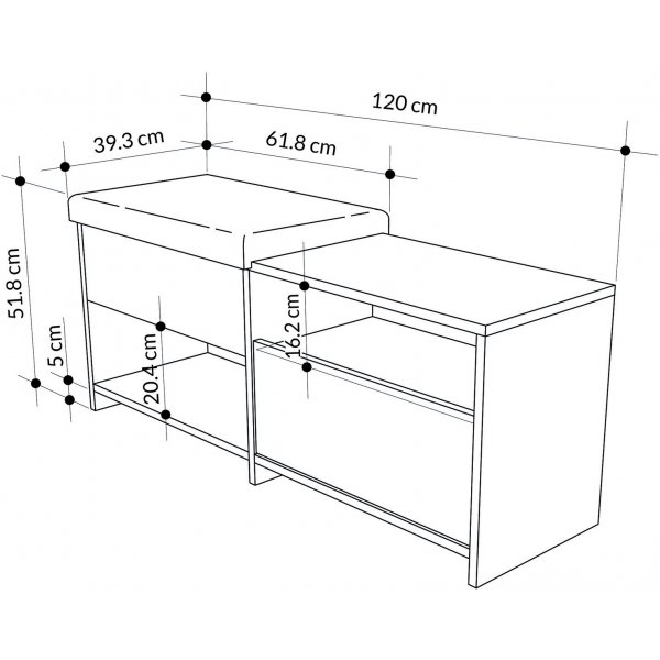 Filux hallbenk - Hvit Filux hallbenk - Hvit