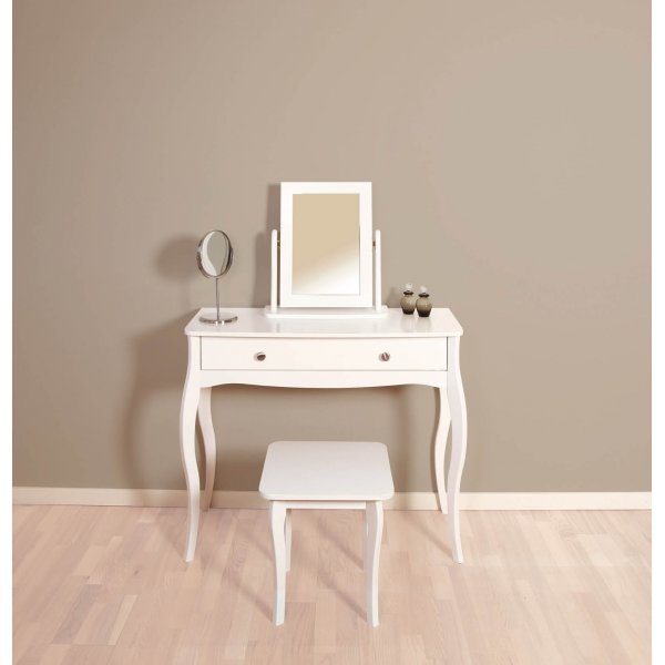 Barokk bordspeil - Hvit Barokk bordspeil - Hvit