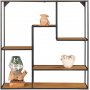 Hvit vegghylle - svart / eik imitasjon - 85x85x18