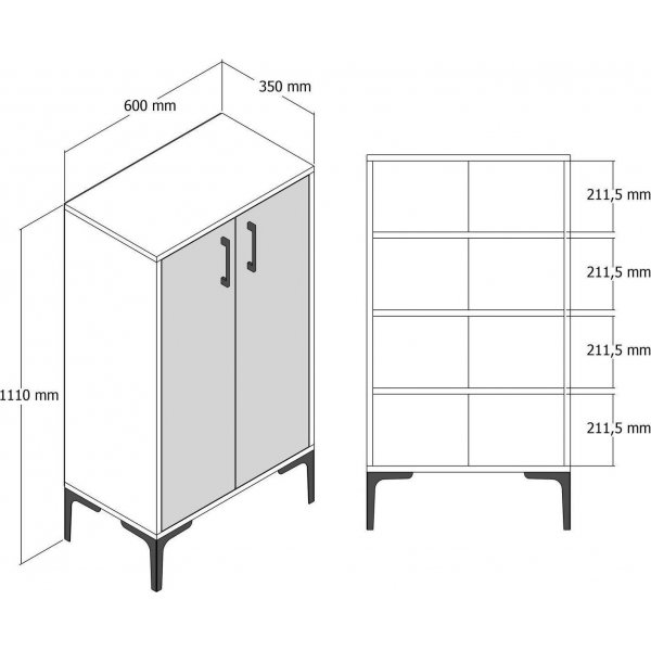 Prag skoskap - Valnøtt/hvit Prag skoskap - Valnøtt/hvit