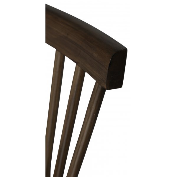 Pinnestol i brunbeiset tre + Tekstilrens for mbler