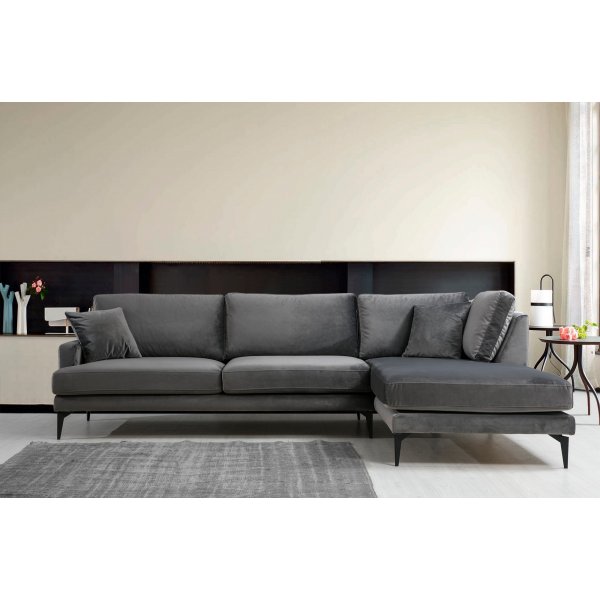 Papira hjrnesofa - antrasitt