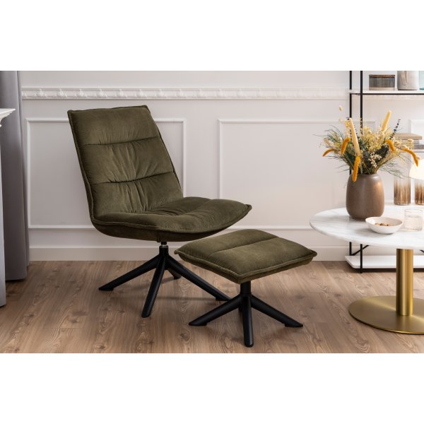 Blizzard lenestol med fotskammel - Gr�nn