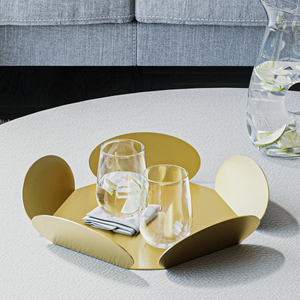 Rhodos dekorativt fat - Gull