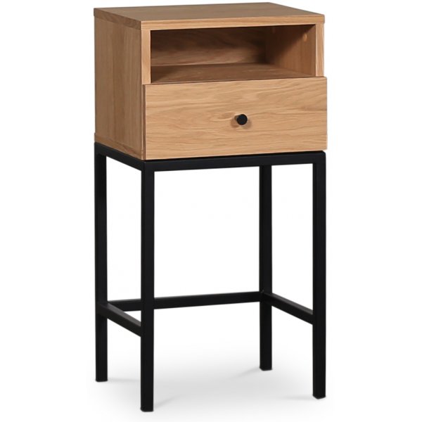 Stilo V.2 nattbord - Oljet eik / Svart metall Stilo V.2 nattbord - Oljet eik / Svart metall