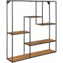 Hvit vegghylle - svart / eik imitasjon - 85x85x18