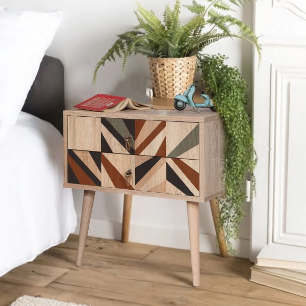 City Triangle nattbord - Beige