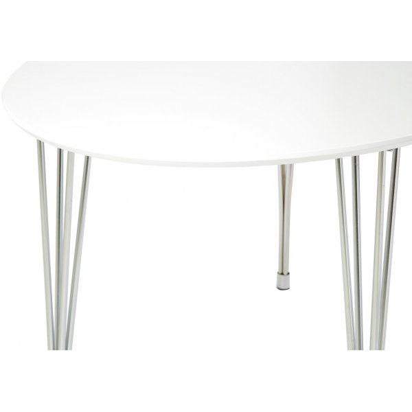 Brick ovalt spisebord 180 cm - Hvit / Krom Brick ovalt spisebord 180 cm - Hvit / Krom