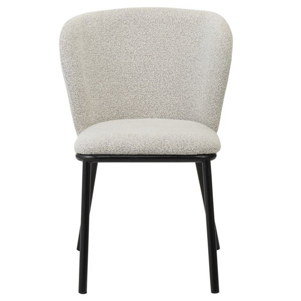 Edina spisestuestol beige boucle & kjøkkenstol med buet rygg Edina spisestuestol beige boucle & kjøkkenstol med buet rygg