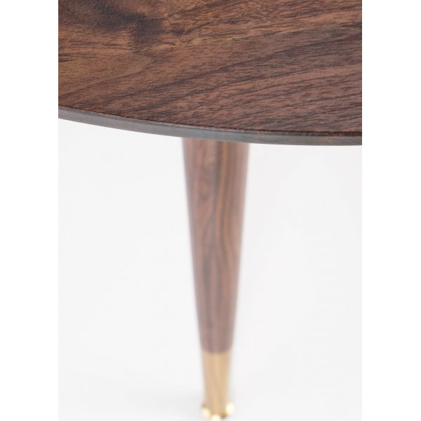 Spisebord i valnøtt 110 cm diameter med gulldetaljer Spisebord i valnøtt 110 cm diameter med gulldetaljer