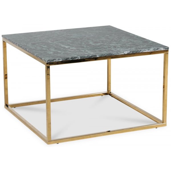 Accent stuebord 75 - Grnn marmor / Blank messing
