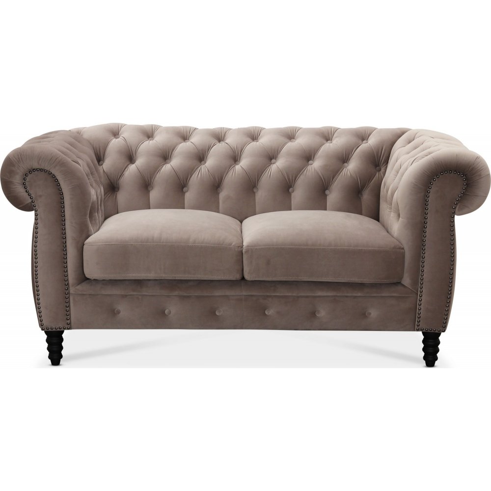 Chesterfield Cambridge 2-seters sofa - Sandfarget fløyel - Chesterfield sofaer, Sofaer