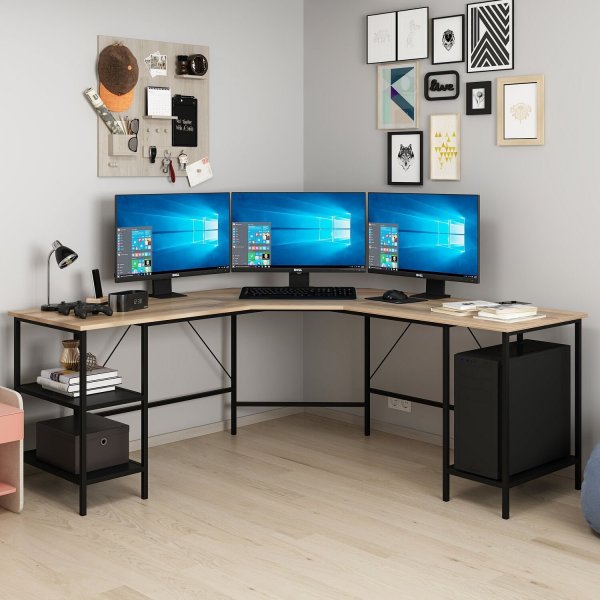 Power hjørne skrivebord 180 x 60 cm - Mørk brun Power hjørne skrivebord 180 x 60 cm - Mørk brun