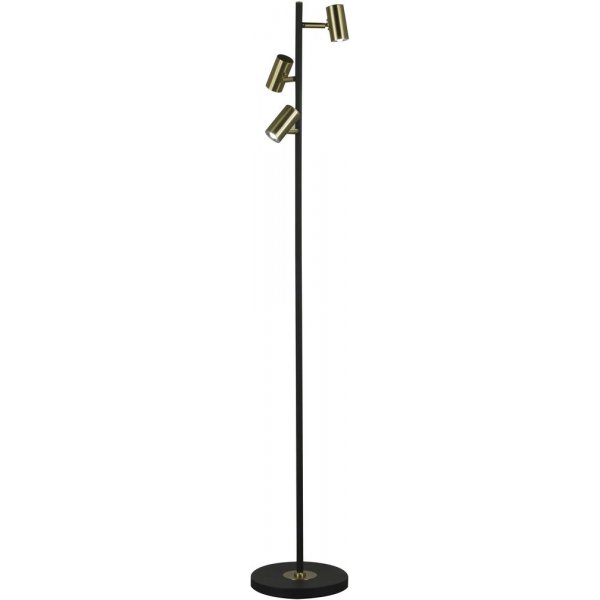 Gulvlampe Gusto 3-armet - Svart / matt messing