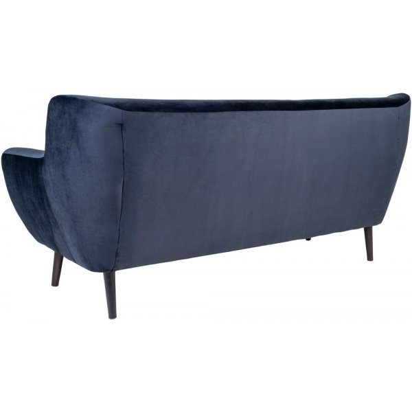 Monte 3-seters sofa - Mrk bl/svart