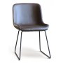 Granitt spisegruppe; Bord 180x90 cm Eik/Sort med 6 Texas spisestoler brun PU