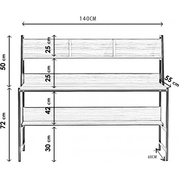 Ceren skrivebord 140 x 60 cm - Valntt