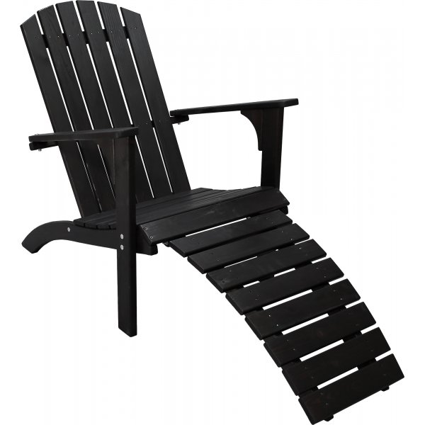 Kungshamn fluktstol med fotstøtte - Sort Kungshamn fluktstol med fotstøtte - Sort