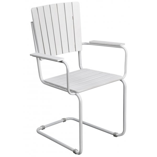Holmö utendørs spisestuestol med armlener hvit Holmö utendørs spisestuestol med armlener hvit
