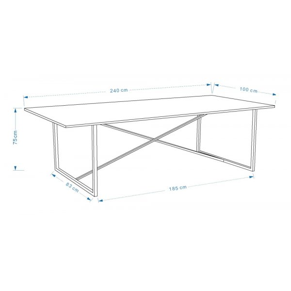Spisebord Addison 240 cm - Svart