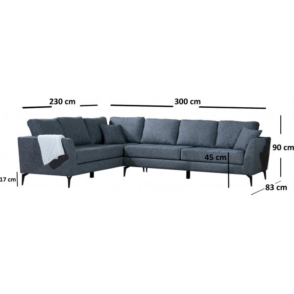 Eddy hjørnesofa - Mørk grå Eddy hjørnesofa - Mørk grå