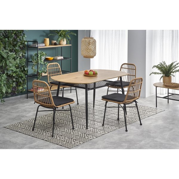 Rankin spisebord 160 cm - Eik/sort Rankin spisebord 160 cm - Eik/sort