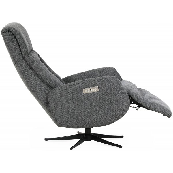 Marbäck lyx recliner- lenestol (2 el-motorer) innebygget fotskammel - Lysegrått tøystoff Marbäck lyx recliner- lenestol (2 el-motorer) innebygget fotskammel - Lysegrått tøystoff