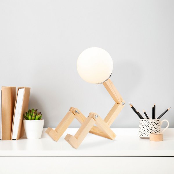 Milet bordlampe, opal - Naturell