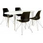 Brick ovalt spisebord 180 cm - Hvit / Krom